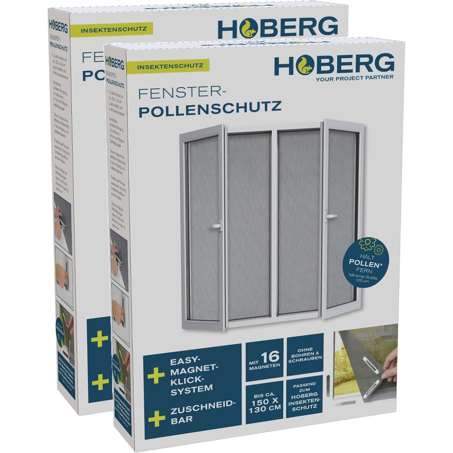 Hoberg Magnetic Window Pollen & Mosquito Screen – Cut-to-Size 150×130 cm